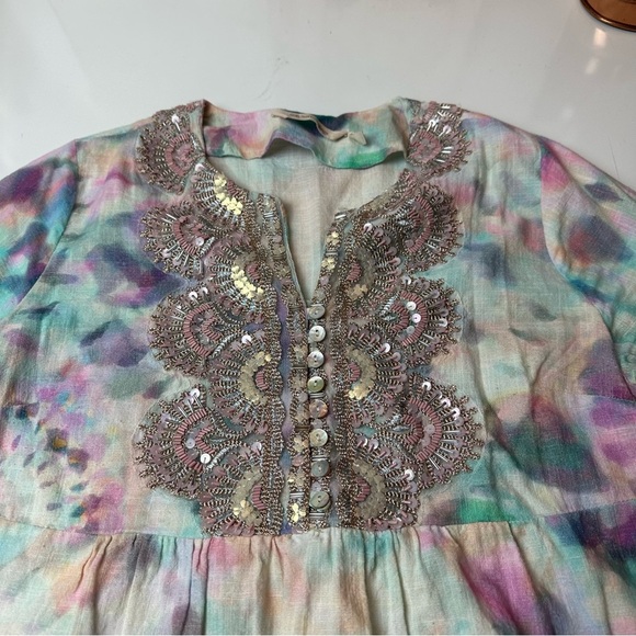 Soft Surroundings Pink and Purple Embellished Blouse - Picture 3 of 10